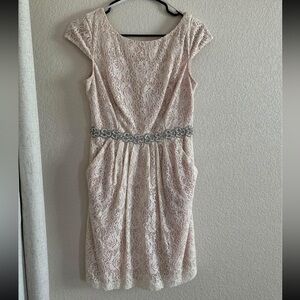 Dusty/pale pink lace dress